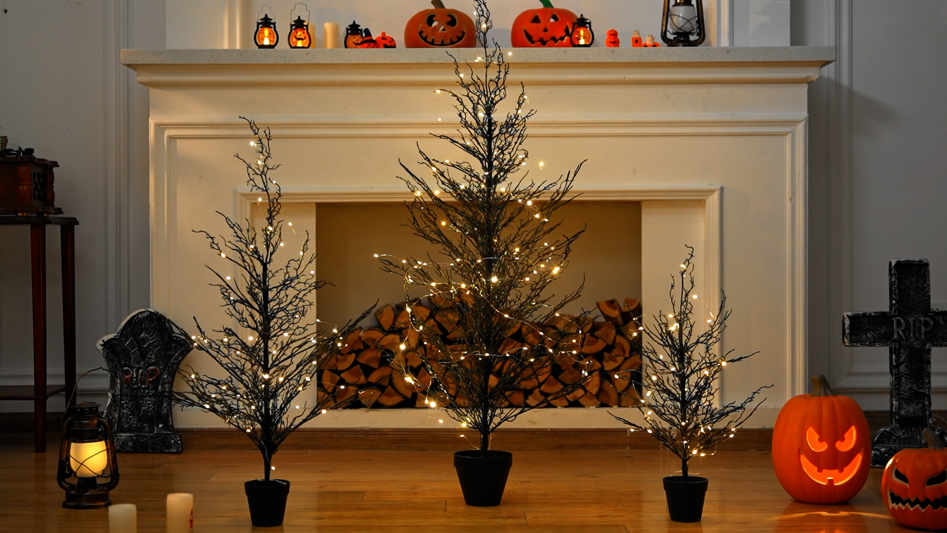 ハロウィン　ブラックツリー Amazon.com: Giegxin Set of 3 Black Halloween Tree 4FT 3FT 2FT